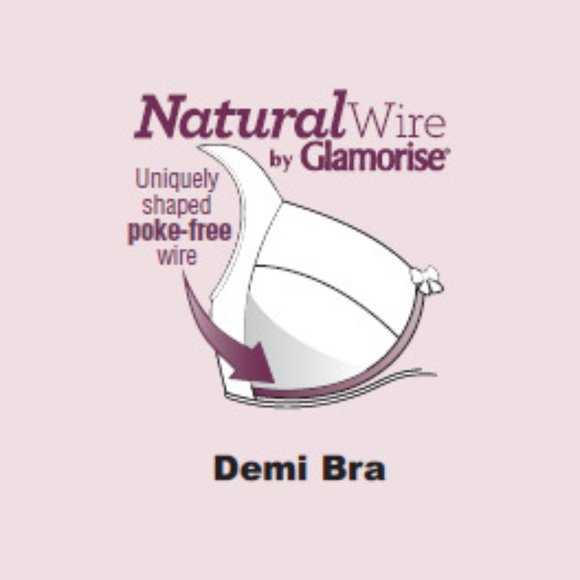 Set of 3! 34D Glamorise NATURAL WIRE Bra (WIDE-STRAPS) STRETCH (DEMI) WHITE NEW - Picture 5 of 11